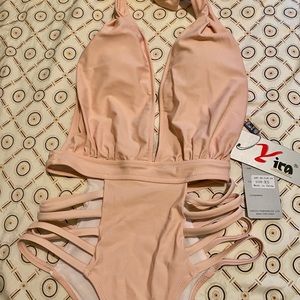 Pink xs one piece swim suit
